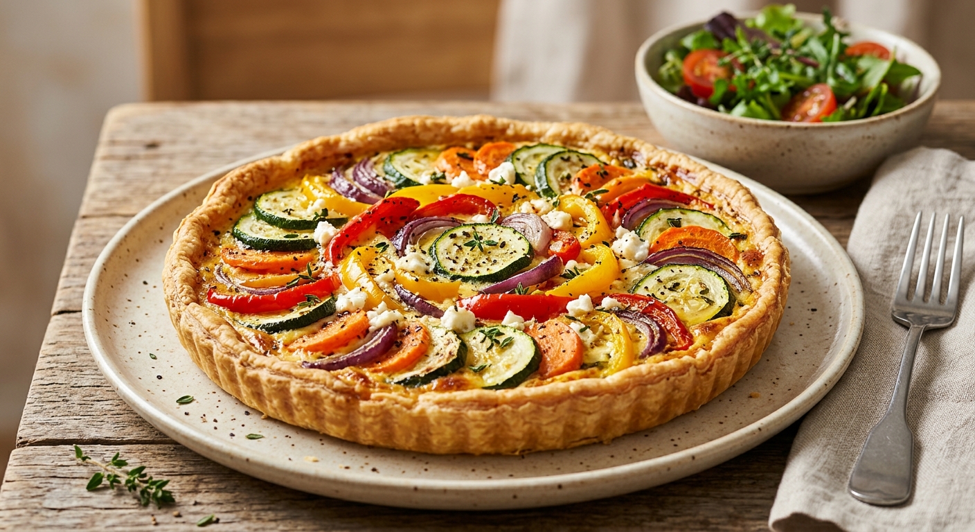 Tarte multicolore aux légumes