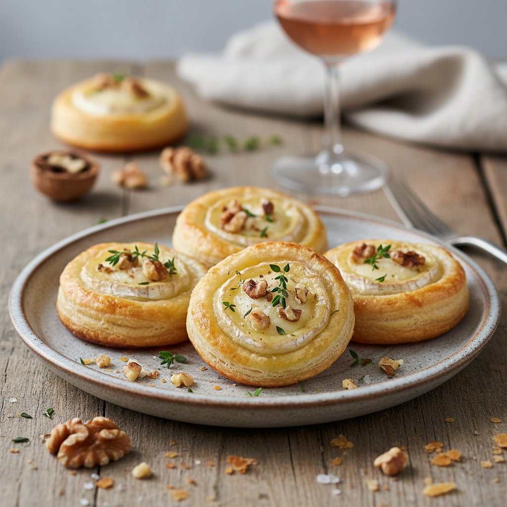 Tartelettes Feuilletées au chèvre et aux noix