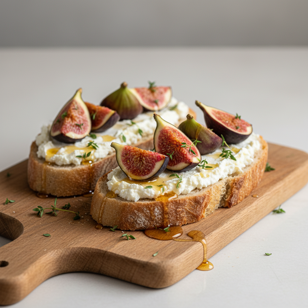 Tartine ricotta figues et miel