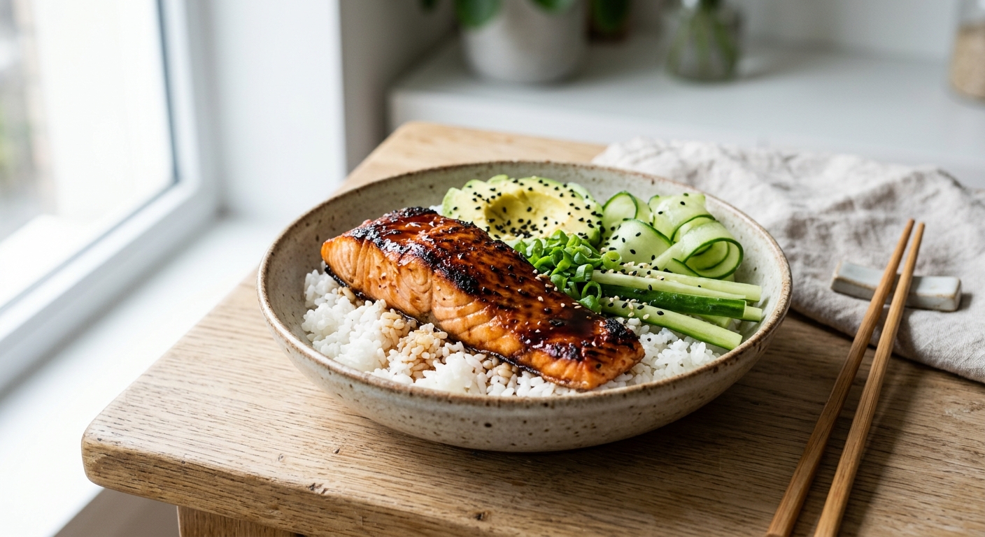 Teriyaki Salmon Rice Bowl