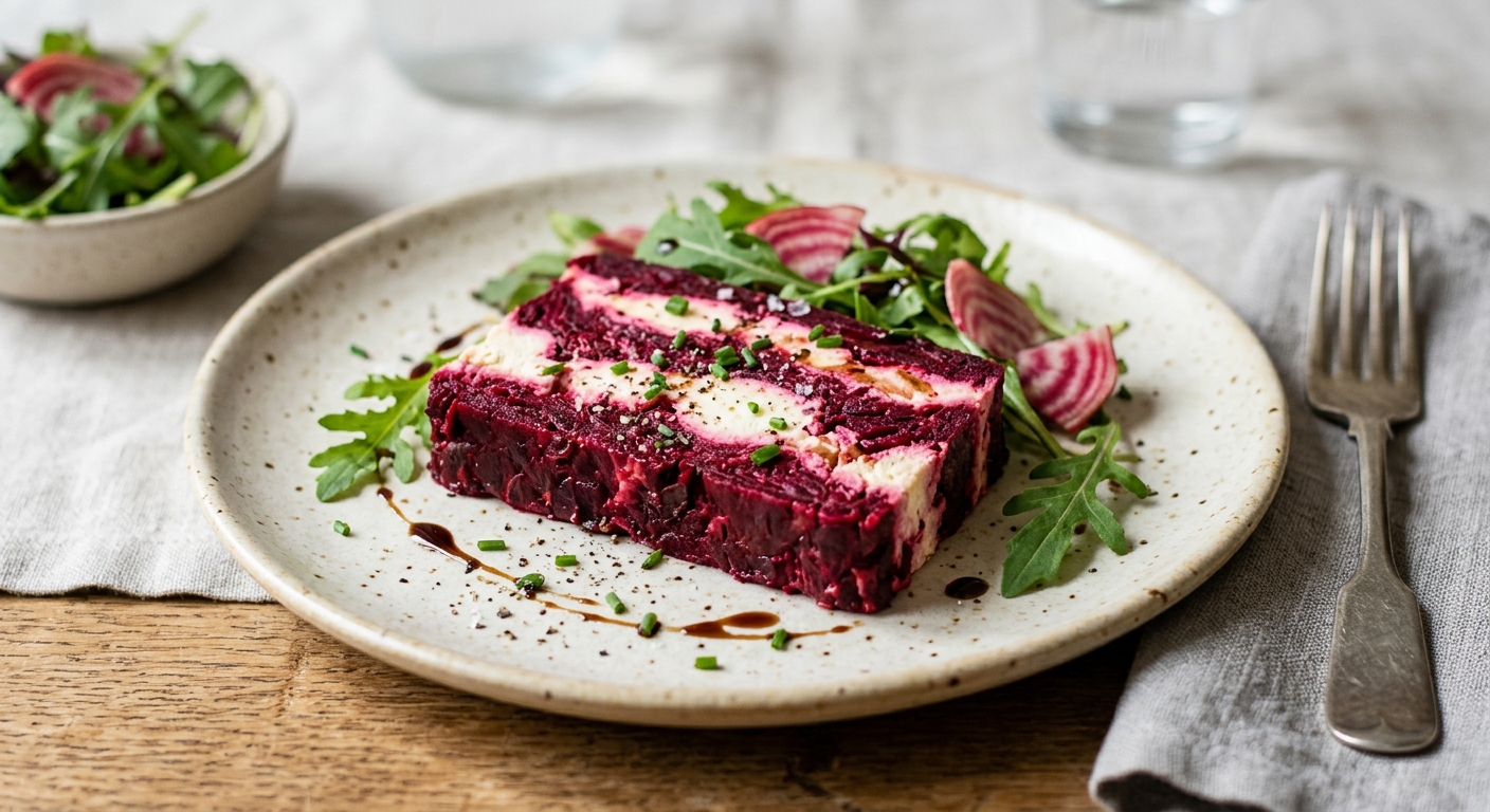 Terrine de chèvre aux betteraves rouges