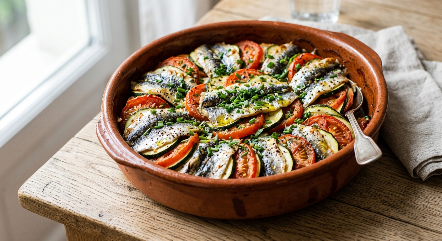 Tian de sardines aux tomates et courgettes