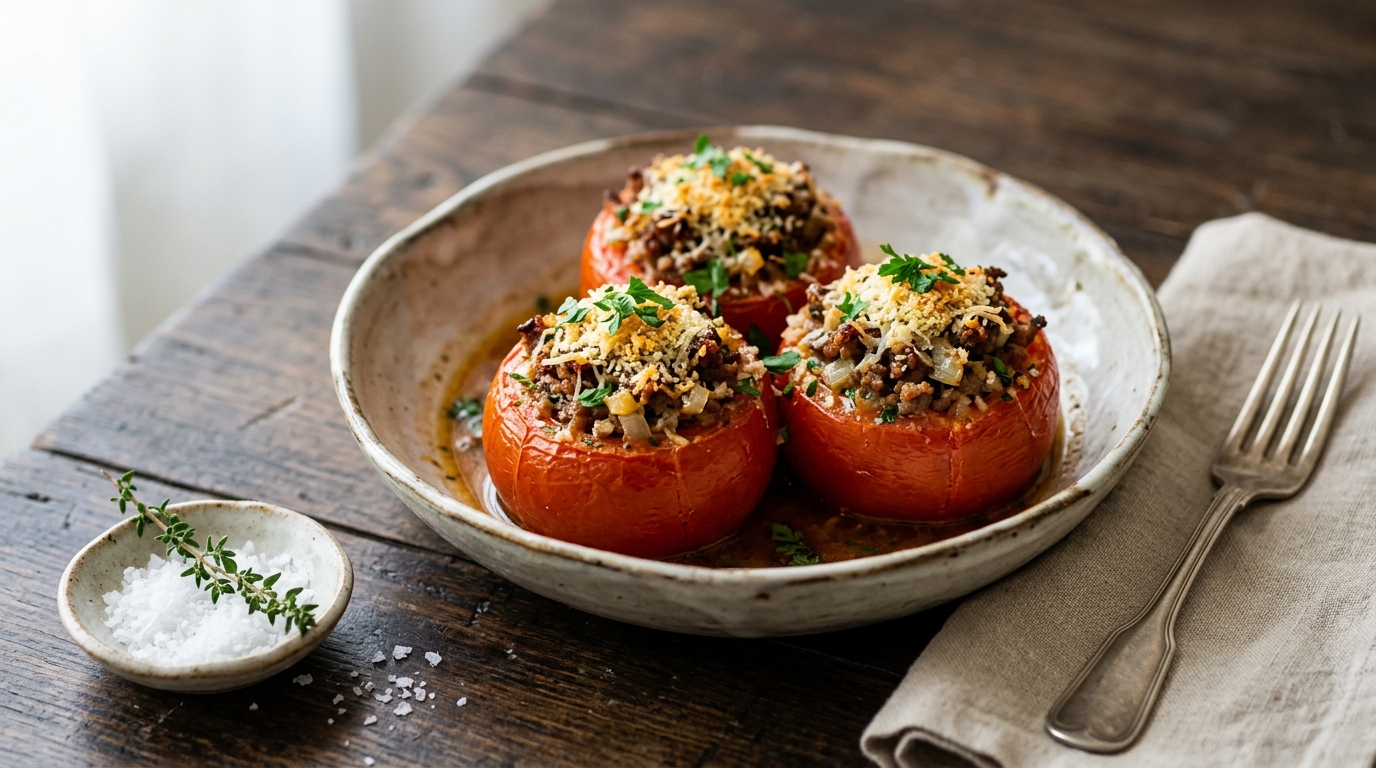 Tomates farcies à la viande hachée