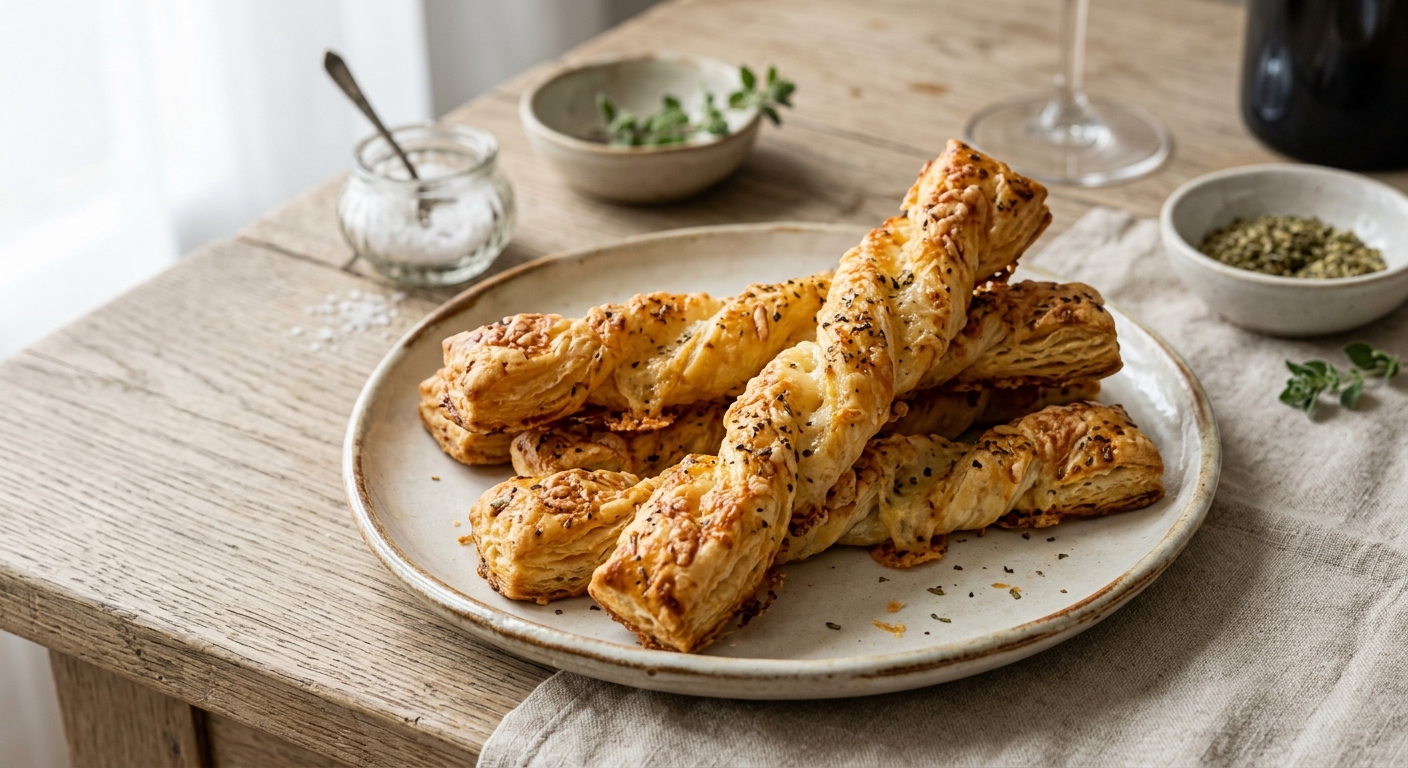 Torsades feuilletées gruyère origan