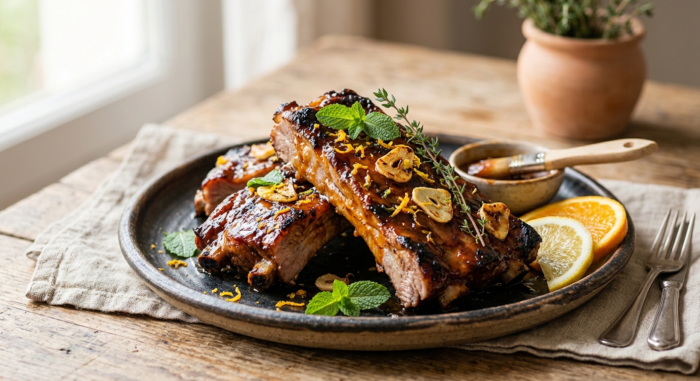 Travers de porc barbecue