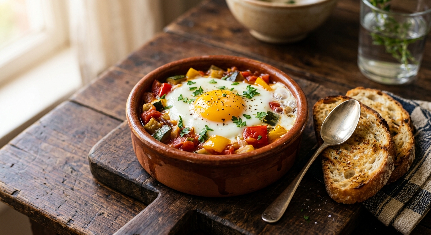Oeuf cocotte à la ratatouille