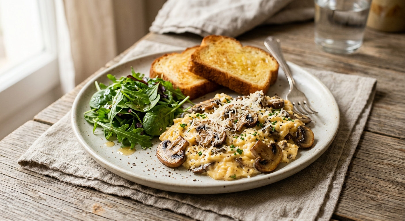 Oeufs brouillés aux champignons