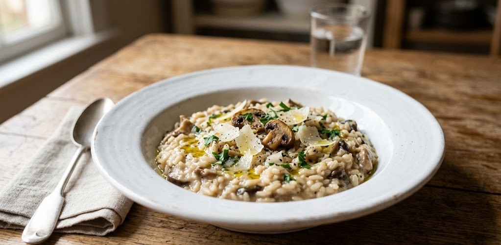 Risotto crémeux aux champignons