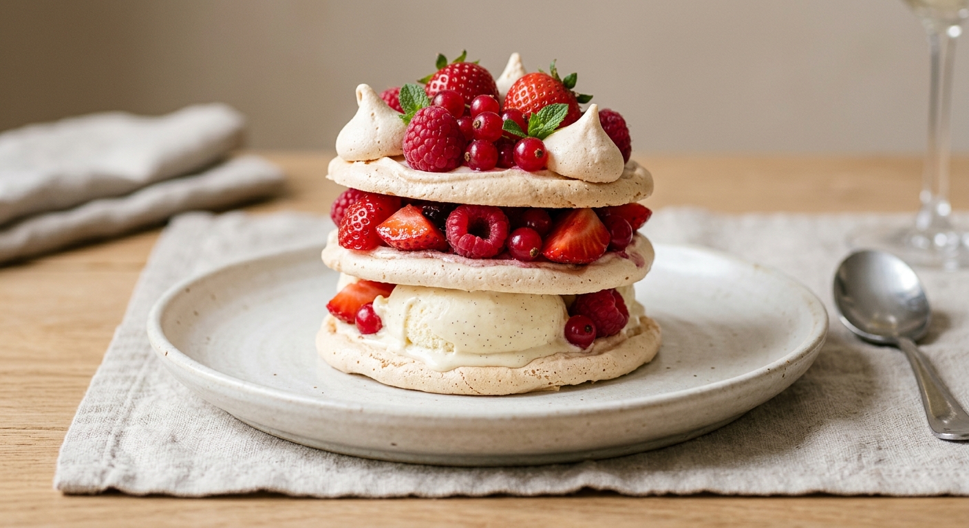 Vacherin glacé aux fruits rouges