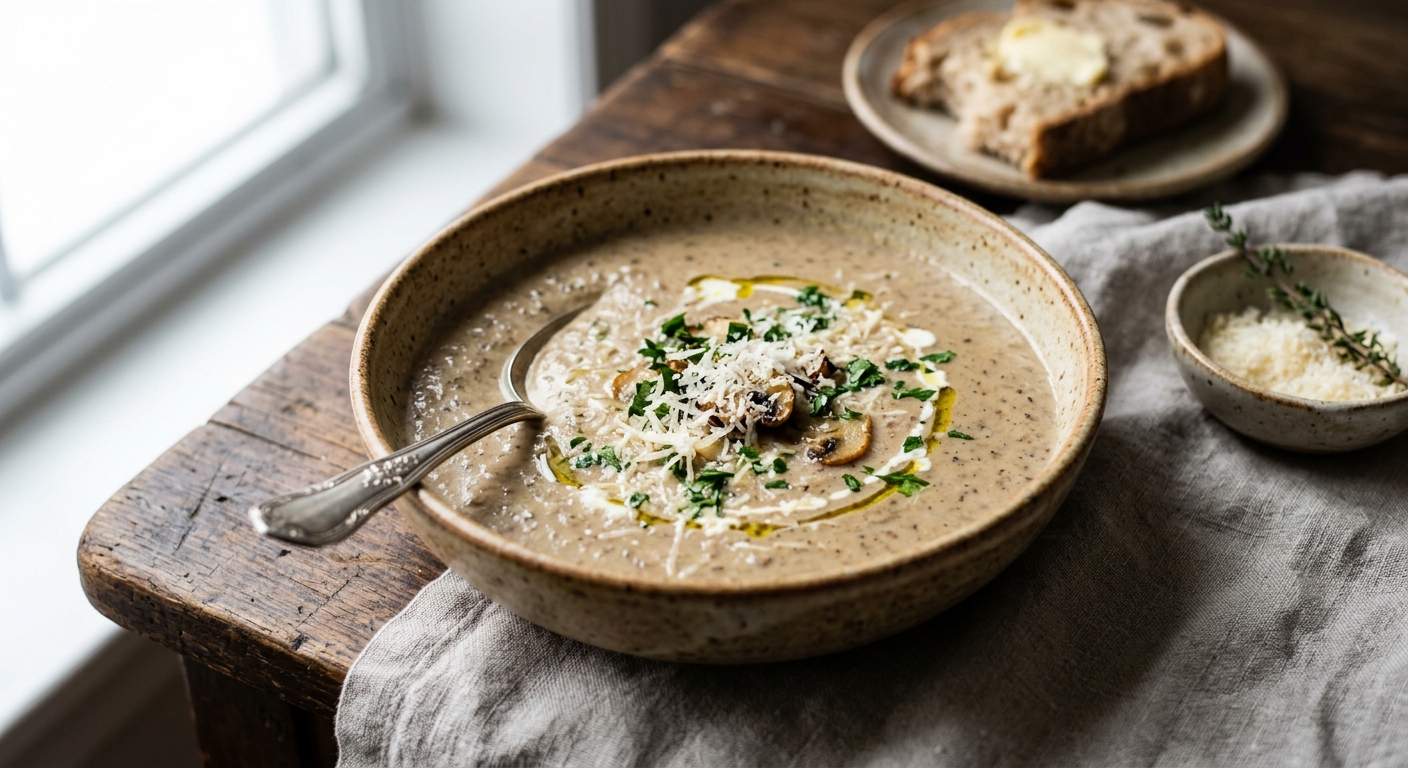 Velouté de champignons au parmesan