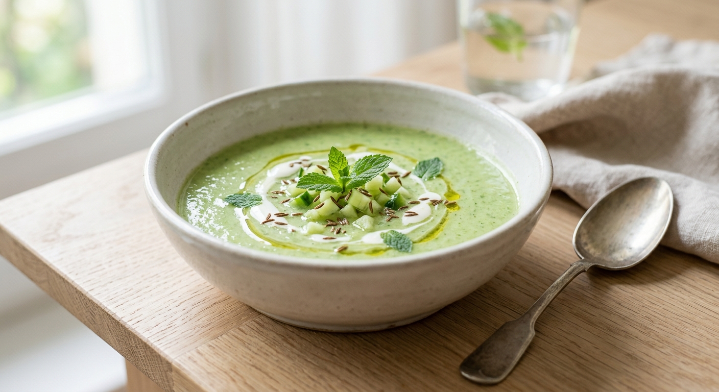 Velouté de concombre au yaourt et menthe