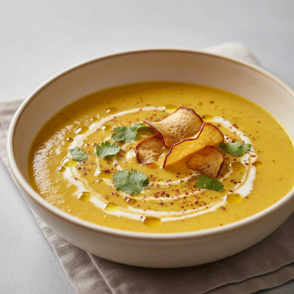 Velouté de navet au curcuma