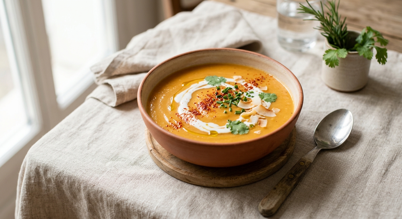 Velouté de patates douces au lait de coco, bio