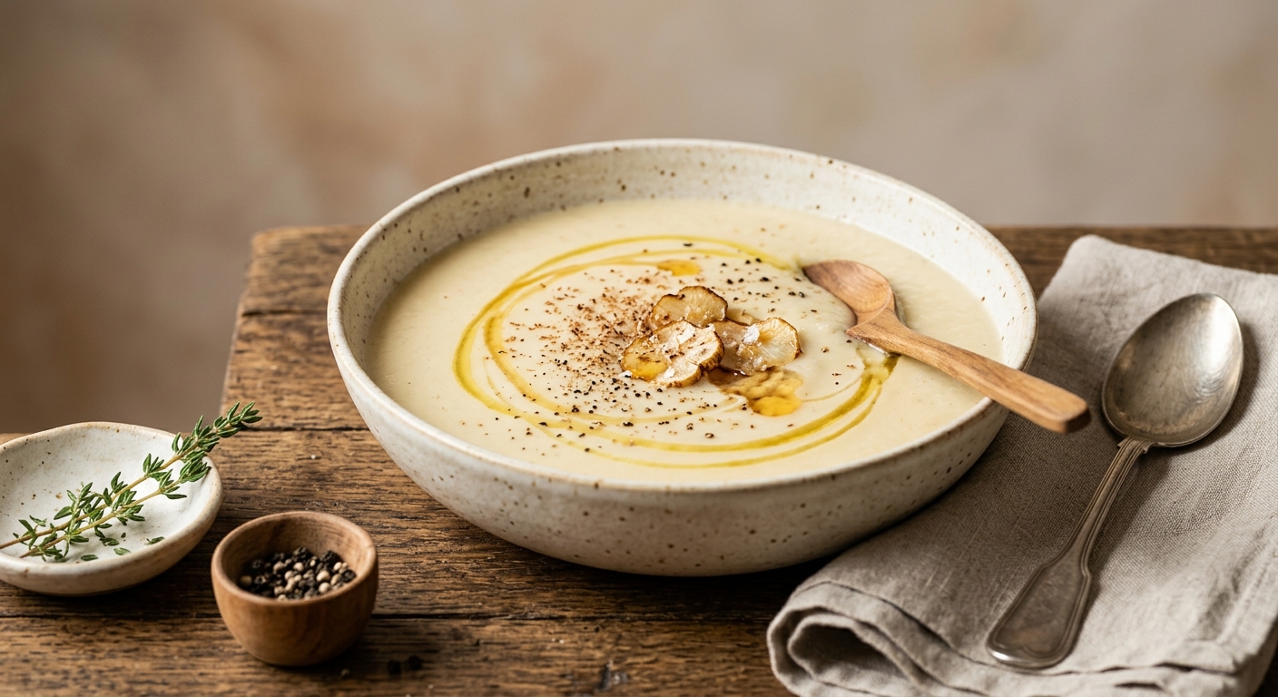 Velouté de topinambours au miel