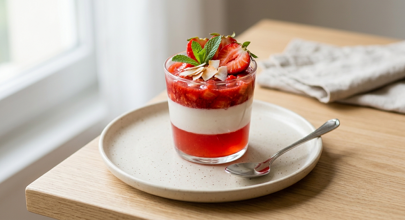 Verrine fraise coco goyave