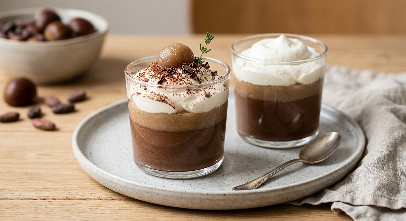 Verrines chocolat marrons chantilly