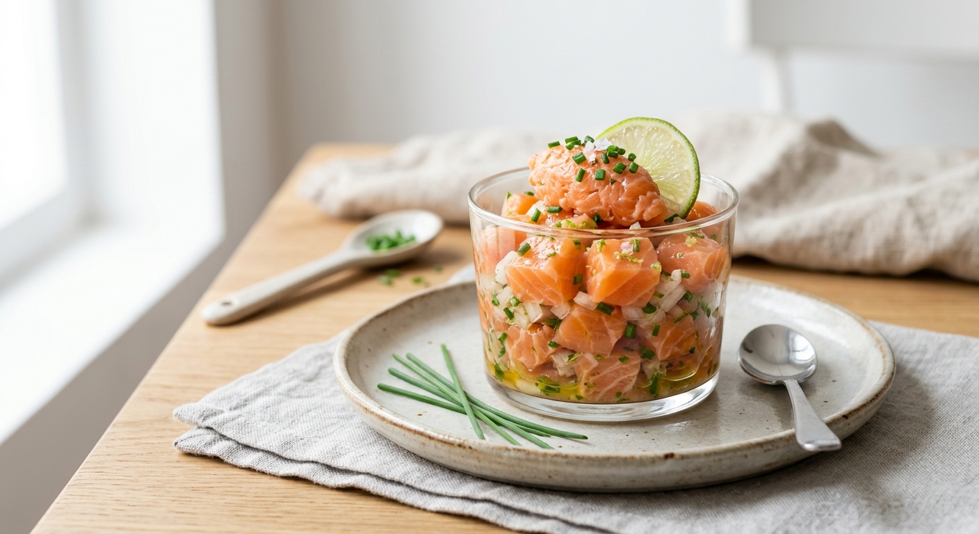 Verrines de tartare de saumon