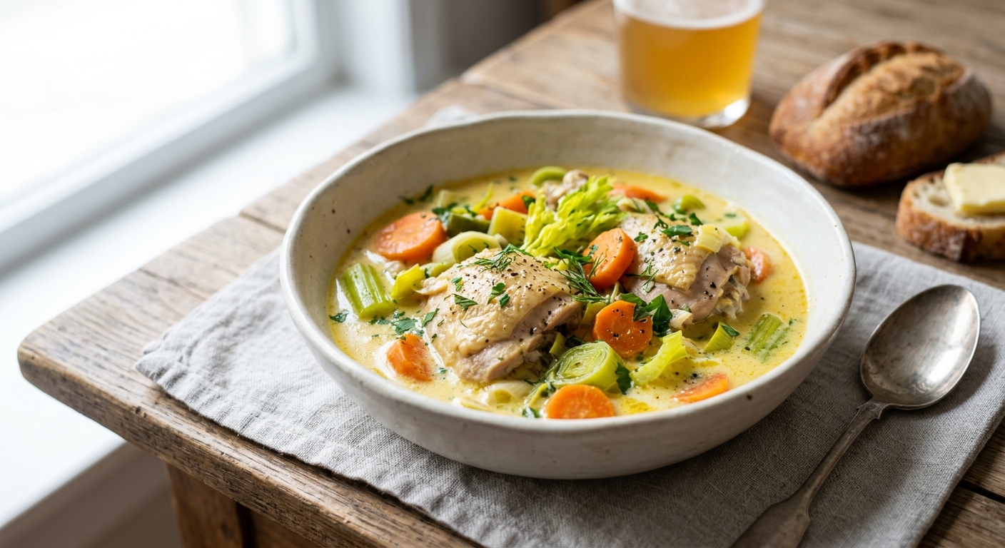 Waterzooi de poulet façon gantoise