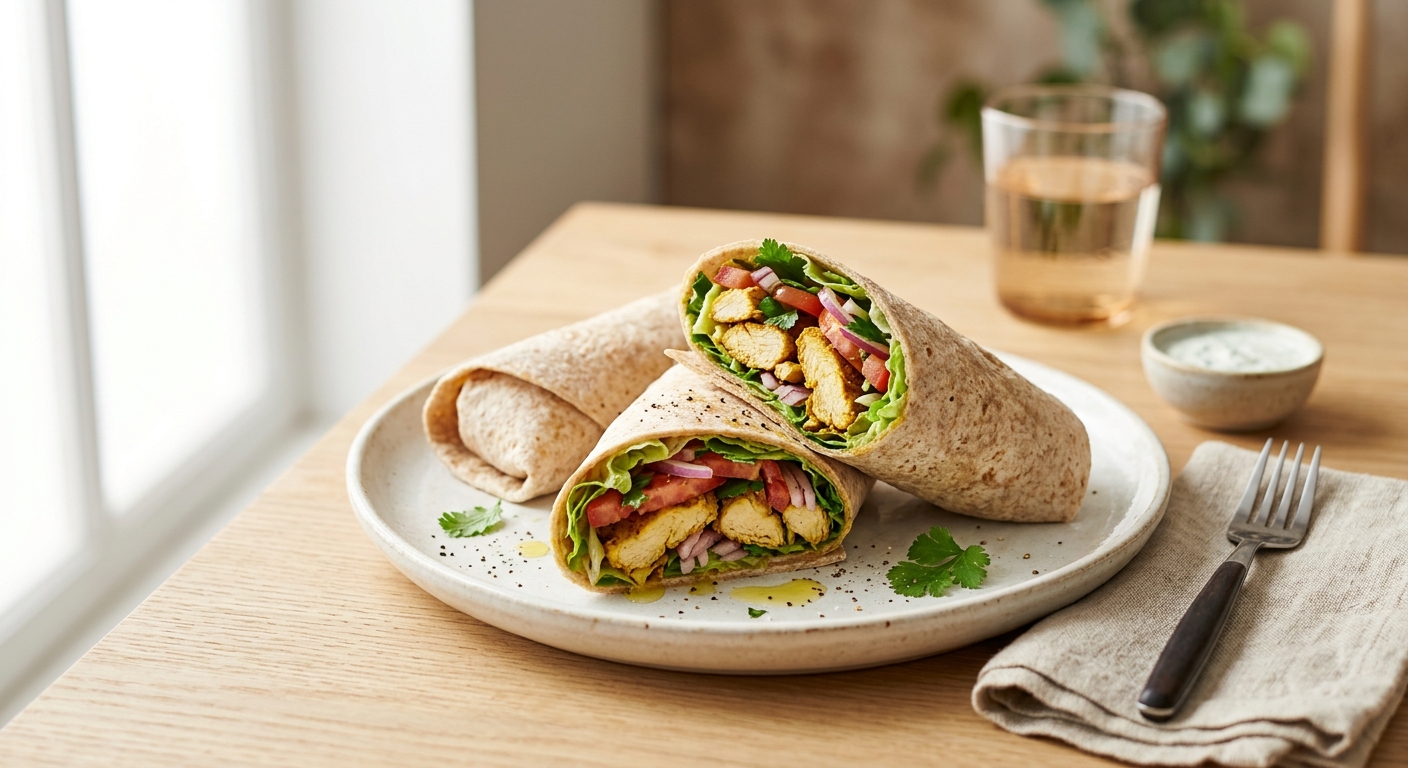 Wraps poulet crudités